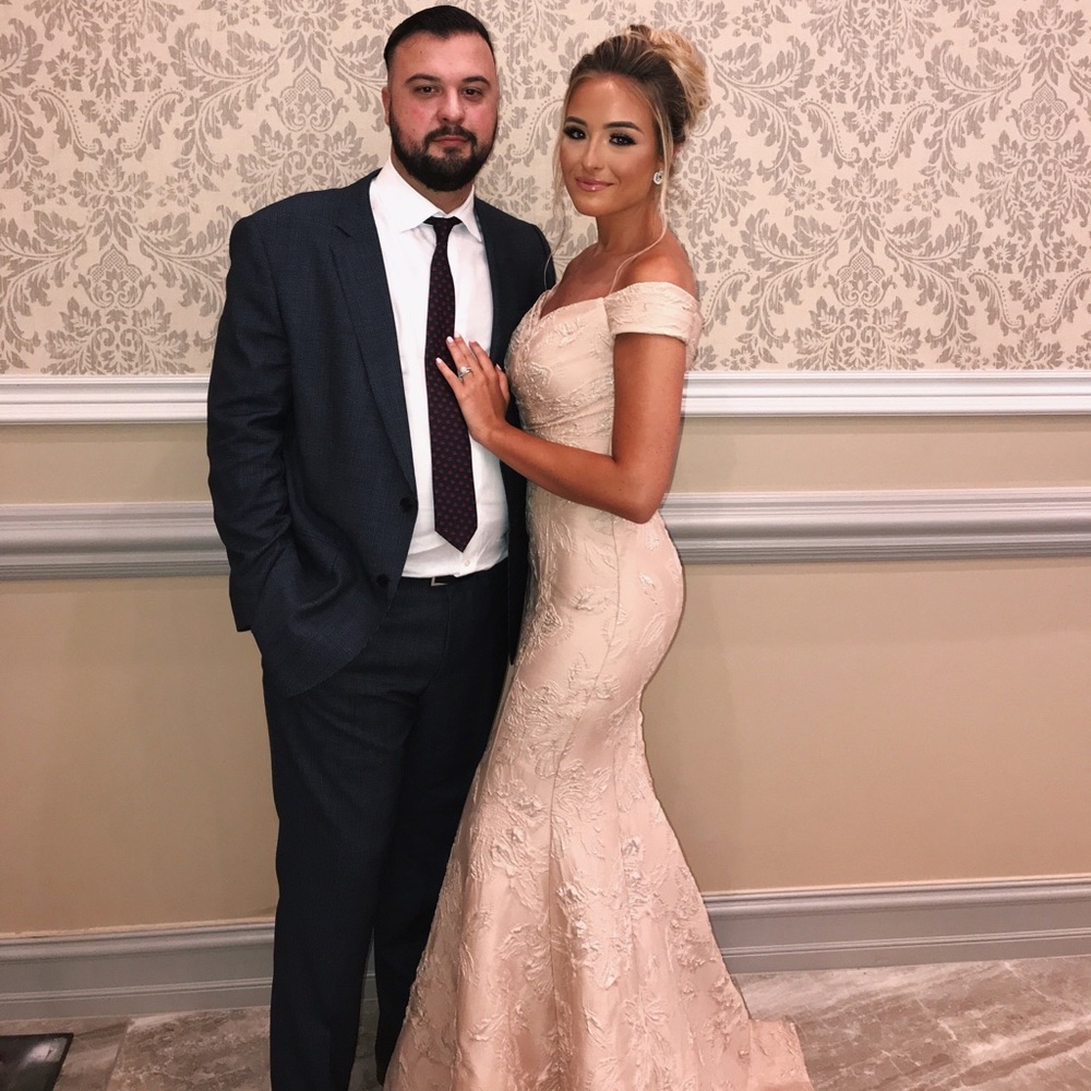 Floral patter blush/nude gown